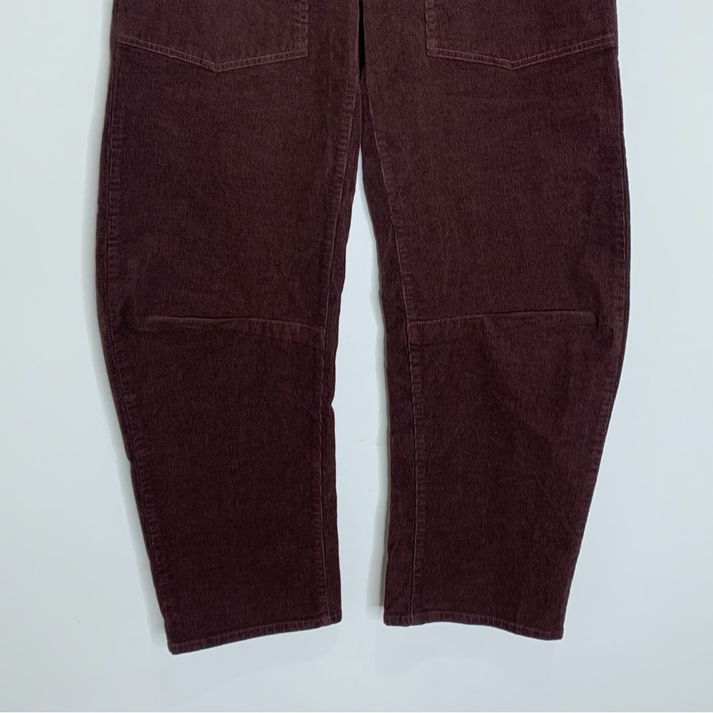 NEW Nili Lotan Shon Corduroy Pant (Sz 00) Curved Barrel Leg Cotton Merlot Brown - Picture 6 of 12